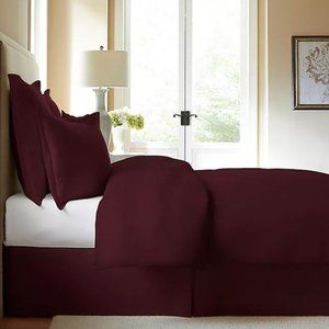 Cotton Collection Full Tailored Bedskirt Burgundy